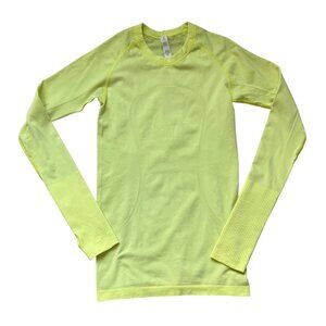 Lululemon Top Size 4 Run Swifty Tech Long Sleeve Hip Length Bright Yellow